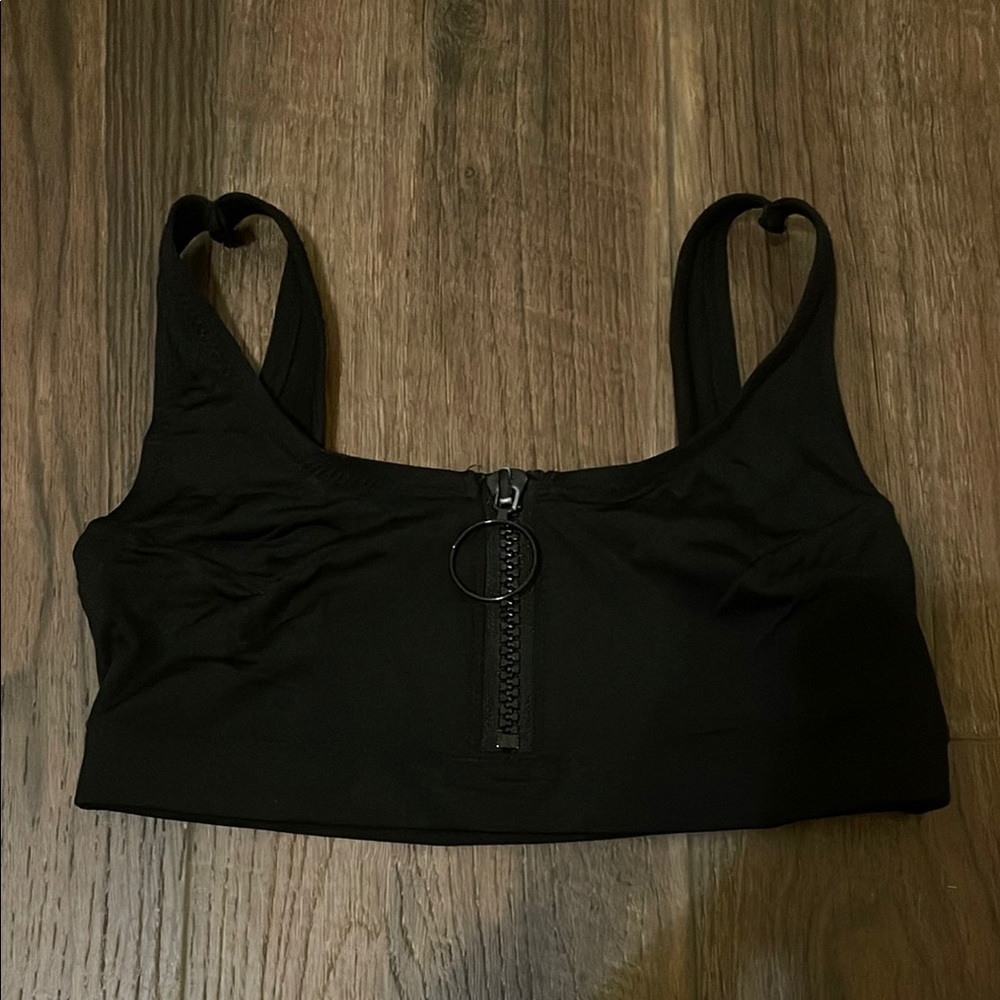 H&M Black Bikini Top with Zipper